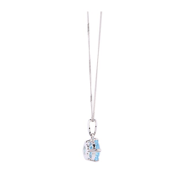 Goldsmiths 9ct White Gold 1.25ct Blue Topaz Pendant