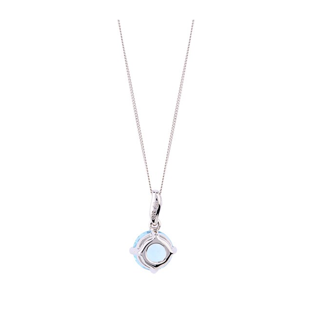 Goldsmiths 9ct White Gold 1.25ct Blue Topaz Pendant