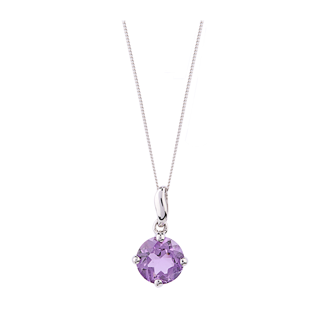 Goldsmiths 9ct White Gold 1.00ct Amethyst Pendant