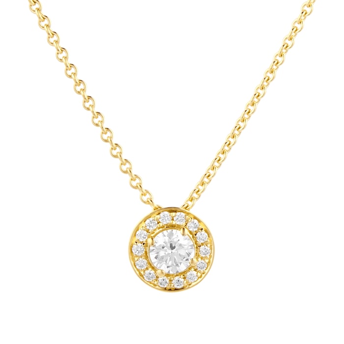 Mappin & Webb Fonteyn 18ct Yellow Gold 0.26cttw Diamond Halo Pendant