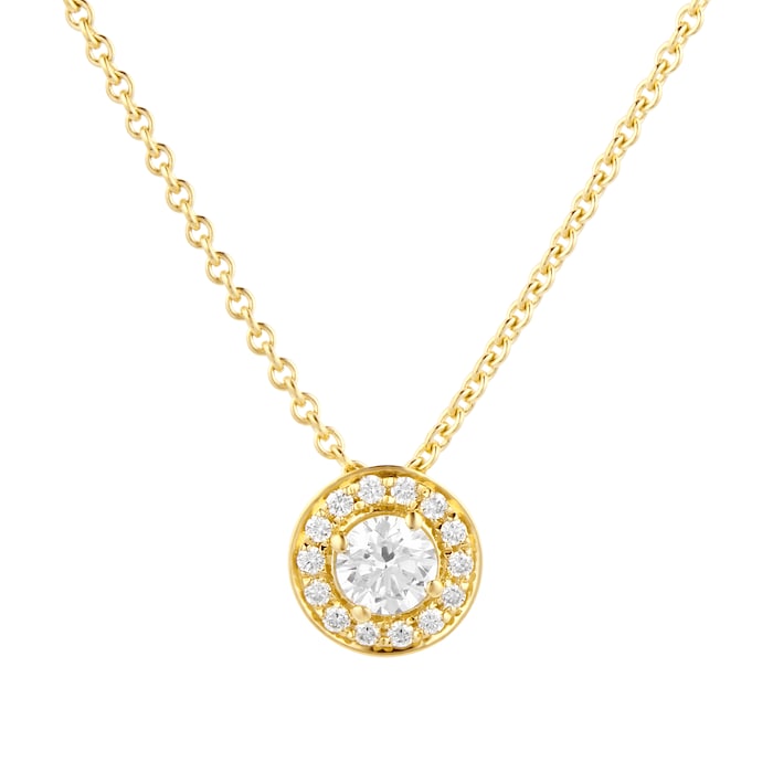 Mappin & Webb Fonteyn 18ct Yellow Gold 0.26cttw Diamond Halo Pendant