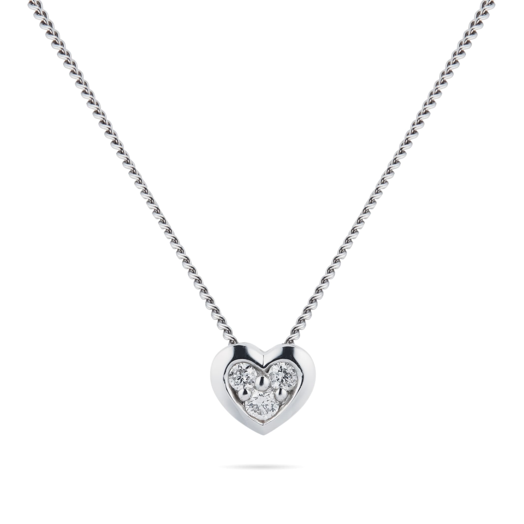 Goldsmiths 9ct White Gold Diamond Set Heart Pendant Goldsmiths 9ct White Gold Diamond Set Heart Pendant