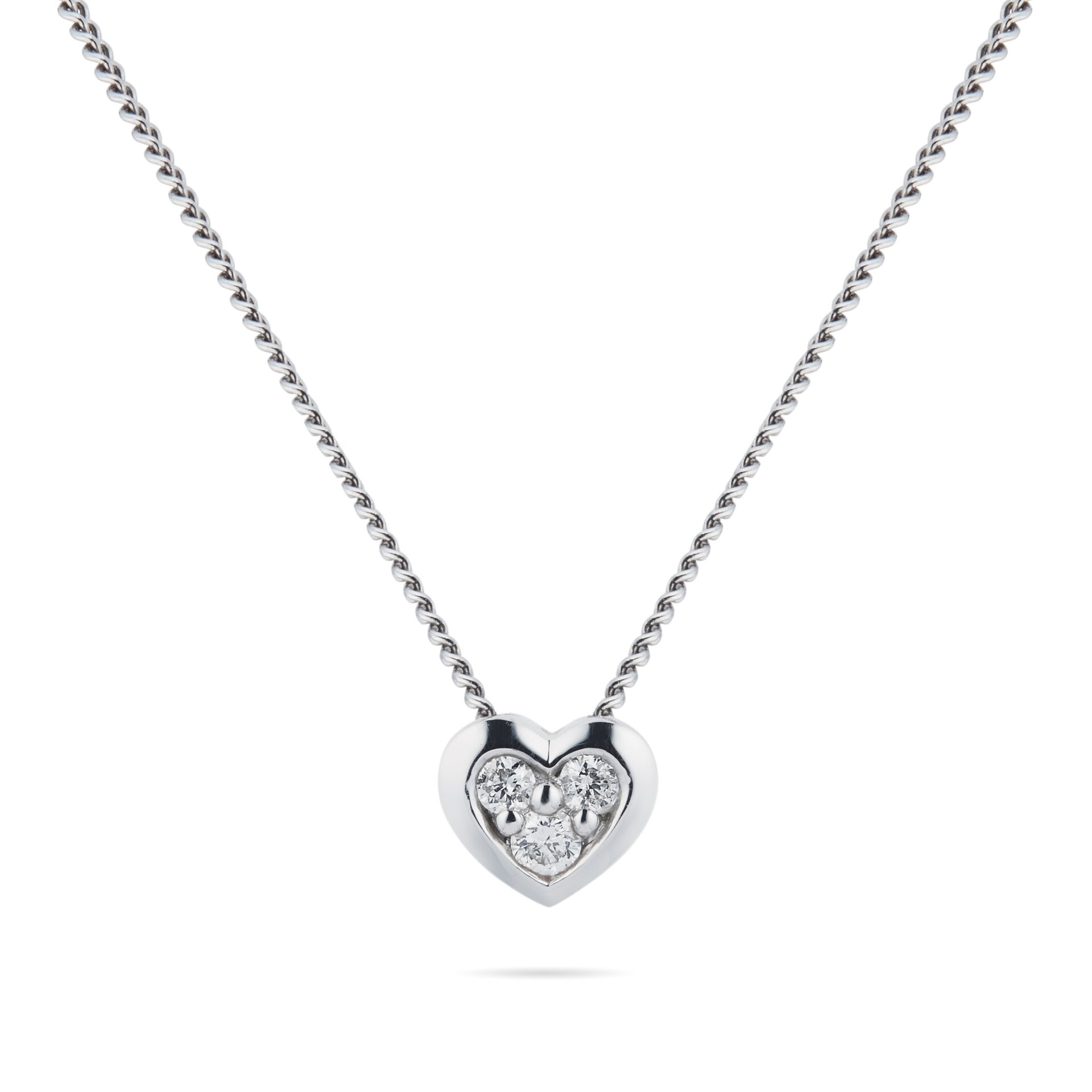 Goldsmiths 9ct White Gold Diamond Set Heart Pendant