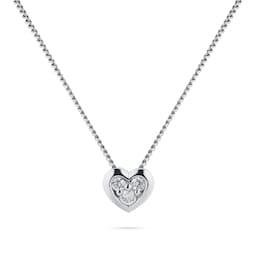 12142440 - 9ct White Gold Diamond Set Heart Pendant