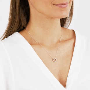 Goldsmiths 9ct White Gold Diamond Set Heart Pendant