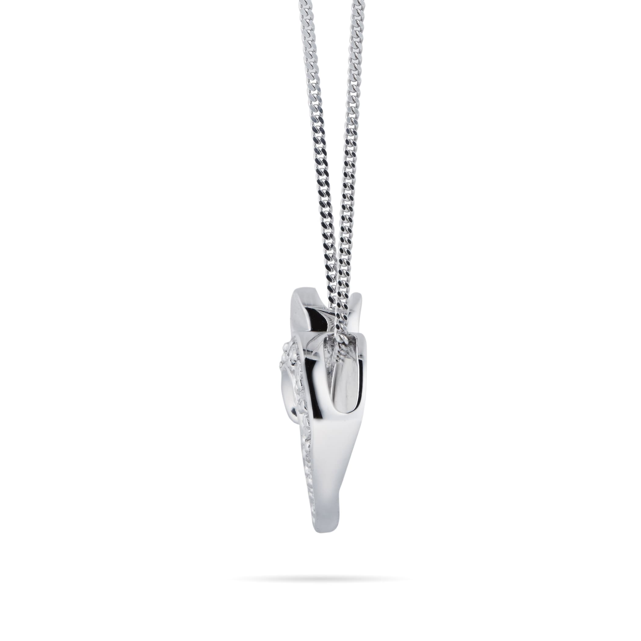 Goldsmiths 9ct White Gold Diamond Set Heart Pendant