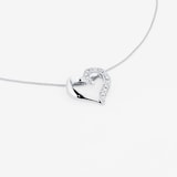 Goldsmiths 9ct White Gold Diamond Set Heart Pendant