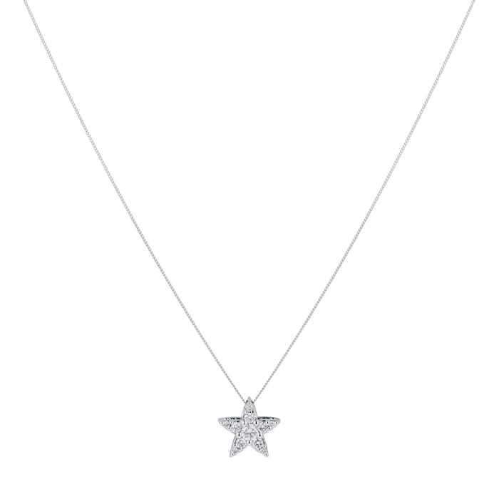 Goldsmiths 9ct White Gold 0.15ct Diamond Star Pendant