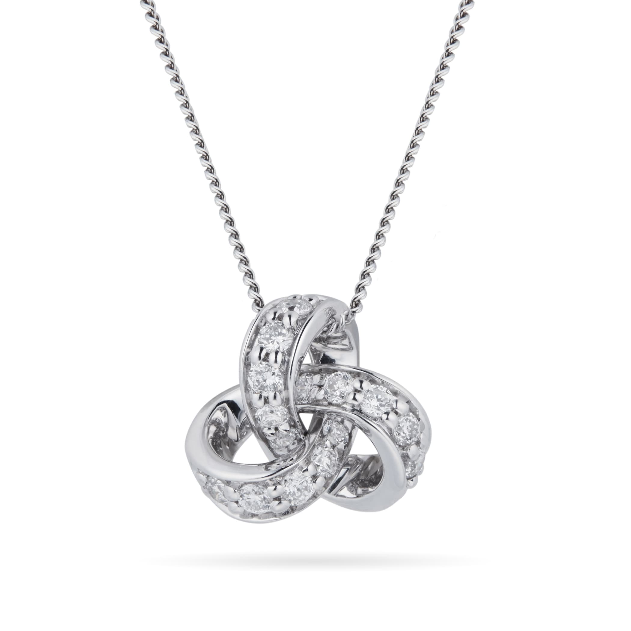Goldsmiths 9ct White Gold 0.15ct Diamond Knot Pendant Goldsmiths 9ct White Gold 0.15ct Diamond Knot Pendant