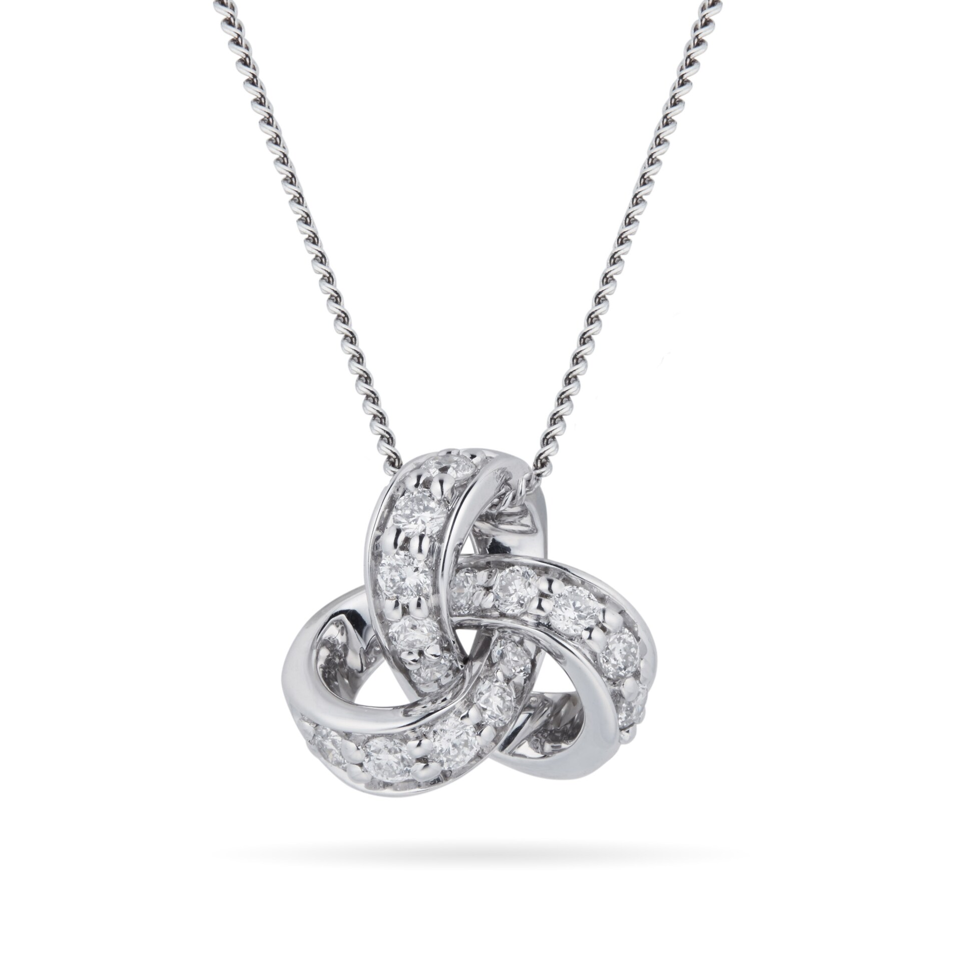 Goldsmiths 9ct White Gold 0.15ct Diamond Knot Pendant