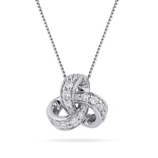 Goldsmiths 9ct White Gold 0.15ct Diamond Knot Pendant