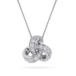 12142443 - 9ct White Gold 0.15ct Diamond Knot Pendant