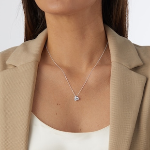 Goldsmiths 9ct White Gold 0.15ct Diamond Knot Pendant