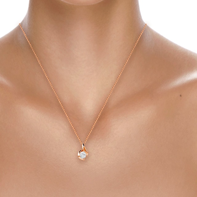 Goldsmiths 9ct Rose Gold 0.15ct Wrapped In Love Diamond Pendant