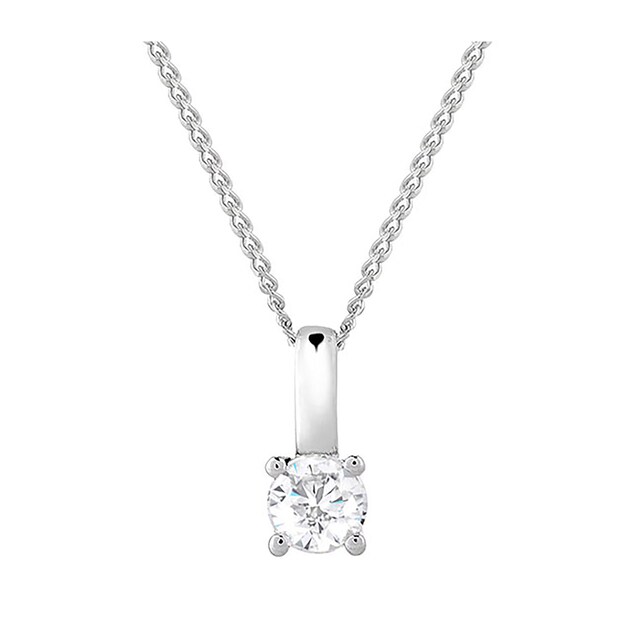 Goldsmiths 9ct White Gold 0.15ct Brilliant Cut Pendant