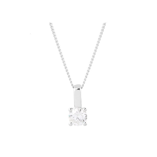 Goldsmiths 9ct White Gold 0.25ct Brilliant Cut Pendant