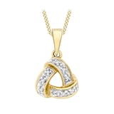 Goldsmiths 9ct Yellow Gold Diamond Knot Pendant