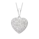 Goldsmiths 9ct White Gold Diamond Heart Pendant