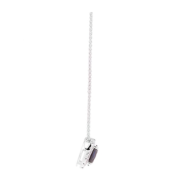 Goldsmiths 18 Carat White Gold Sapphire and Diamond Halo Pendant