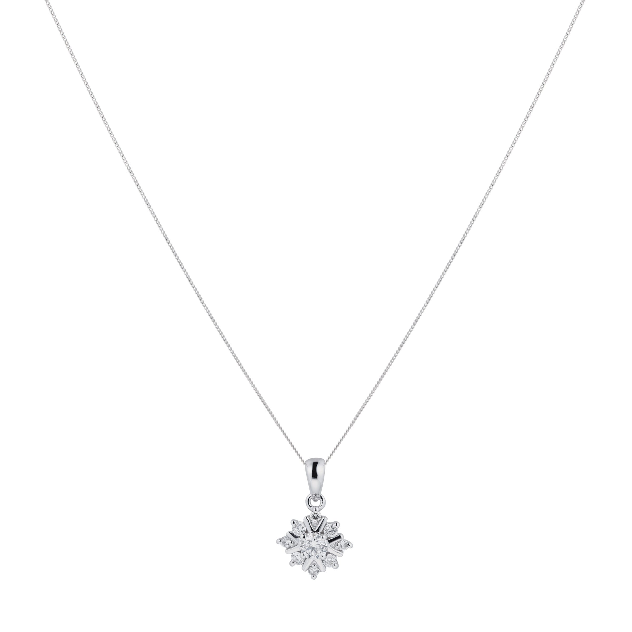 Snowflake white deals gold necklace