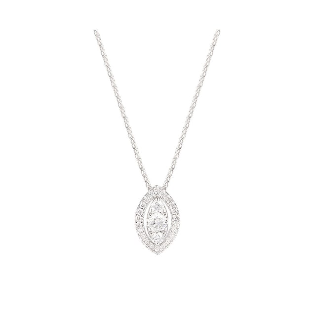 Goldsmiths 18ct White Gold 0.33ct Diamond Marquise Pendant