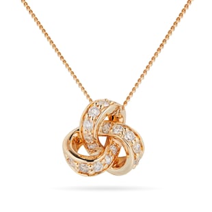 Goldsmiths 9ct Yellow Gold 0.15cttw Diamond Knot Pendant