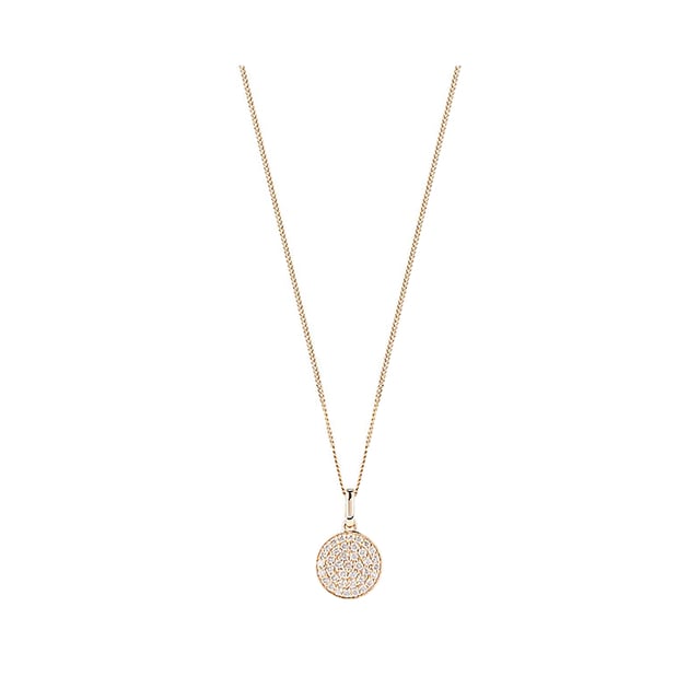 Goldsmiths 9ct Yellow Gold 0.25ct Pave Pendant