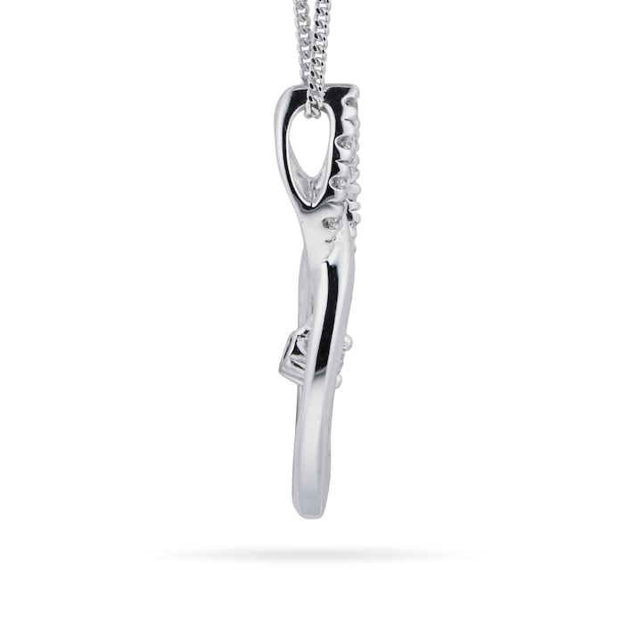 Goldsmiths 9ct White Gold 0.10ct Marquise Pendant