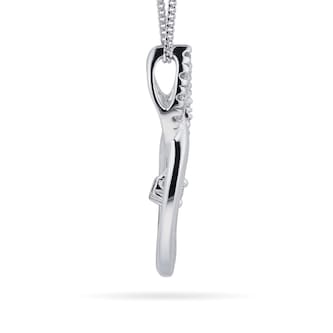 Goldsmiths 9ct White Gold 0.10ct Marquise Pendant