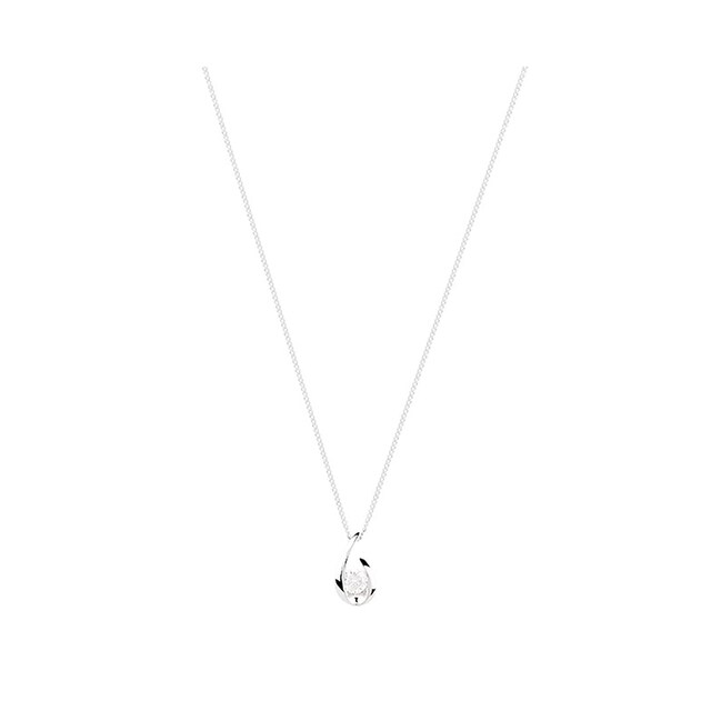 Goldsmiths 9ct White Gold 0.15ct Diamond Swoop Pendant