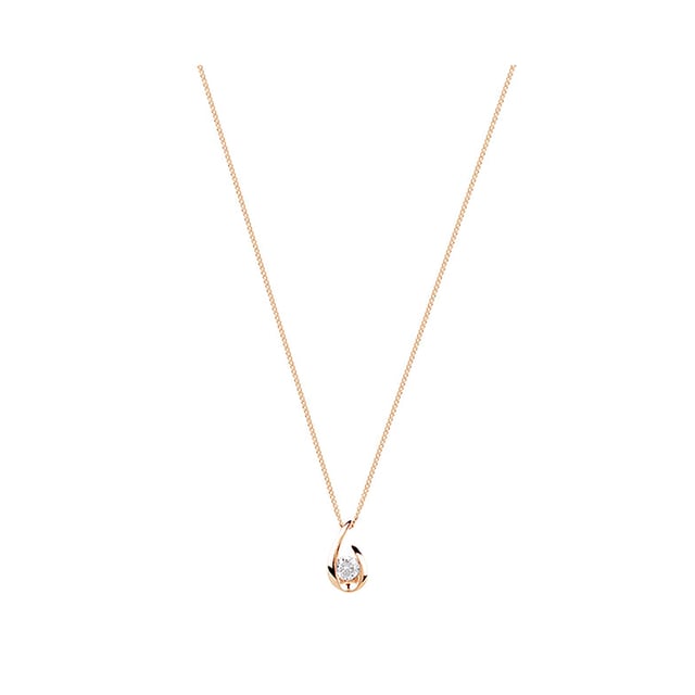 Goldsmiths 9ct Rose Gold 0.15cttw Diamond Swoop Pendant