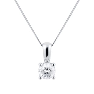 Goldsmiths 9ct White Gold 0.50ct Brilliant Cut Pendant