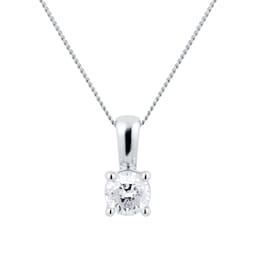 12142854 - 9ct White Gold 0.50ct Brilliant Cut Pendant
