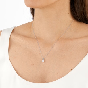 Goldsmiths 9ct White Gold 0.50ct Brilliant Cut Pendant