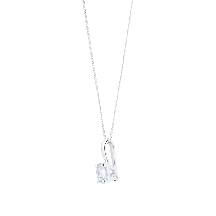 Goldsmiths 9ct White Gold 0.50ct Brilliant Cut Pendant