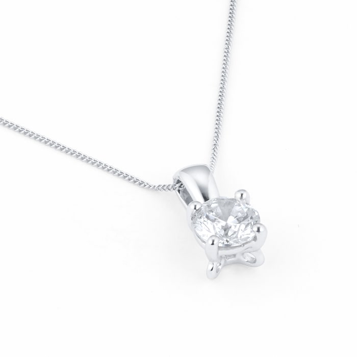 Goldsmiths 9ct White Gold 0.50ct Brilliant Cut Pendant