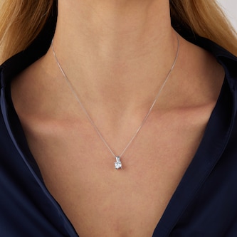 Goldsmiths 9ct White Gold 1.00ct Brilliant Cut Pendant Goldsmiths 9ct White Gold 1.00ct Brilliant Cut Pendant