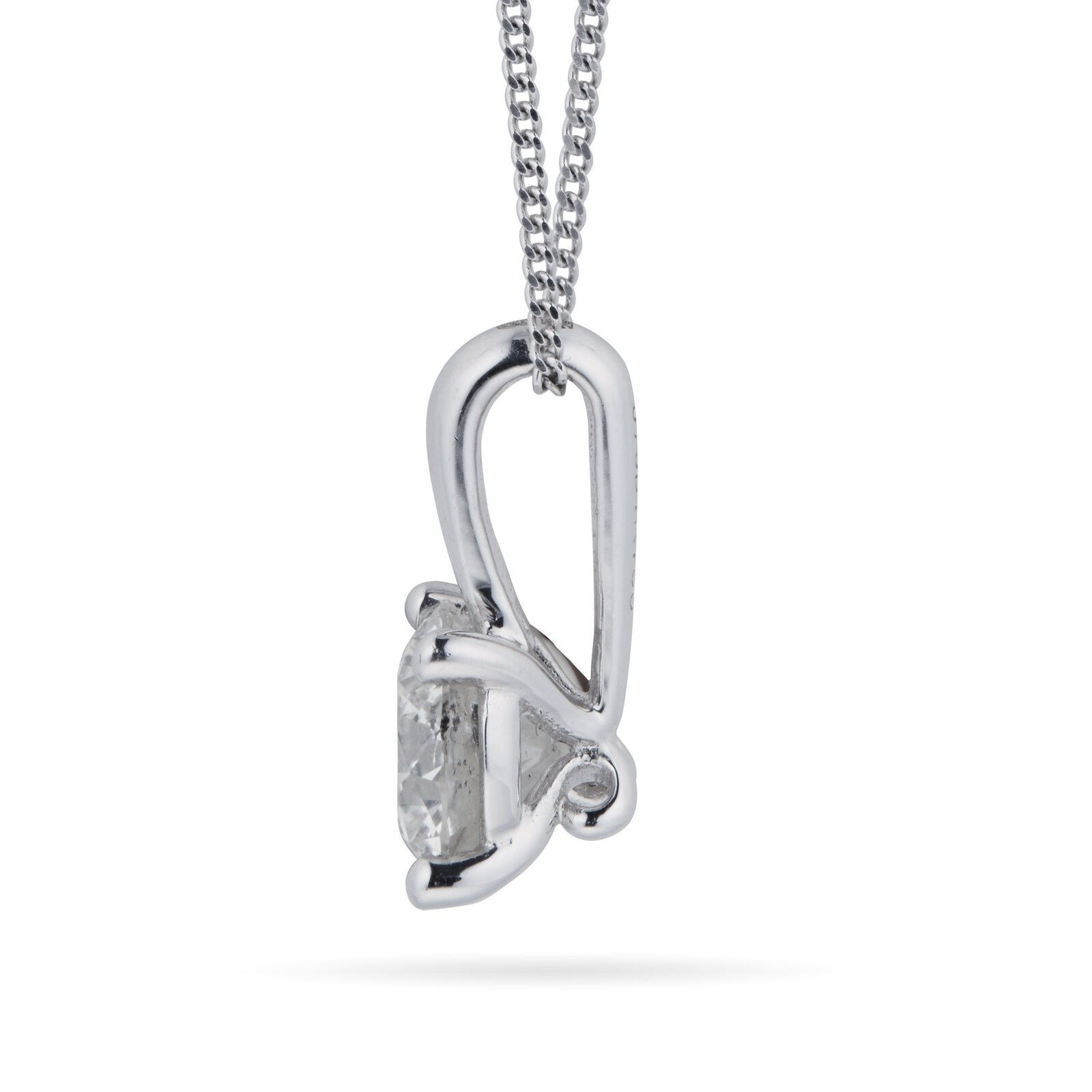 Goldsmiths 9ct White Gold 1.00ct Brilliant Cut Pendant