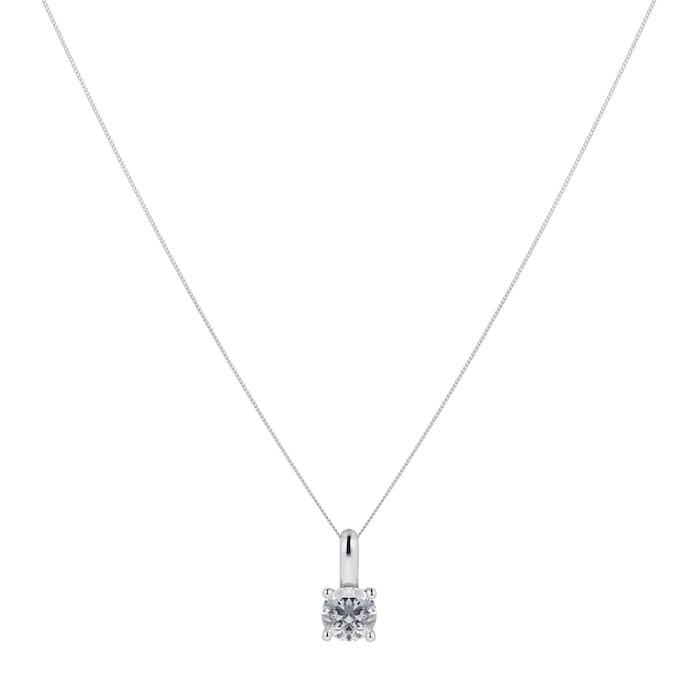 Goldsmiths 9ct White Gold 1.00ct Brilliant Cut Pendant