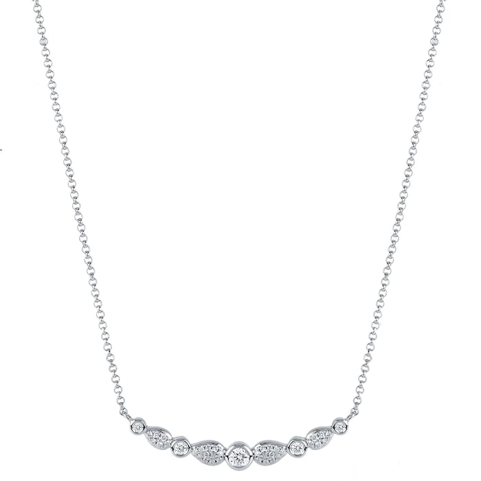 Goldsmiths 9ct White Gold 0.20 Carat Total Weight Diamond Bar pendant