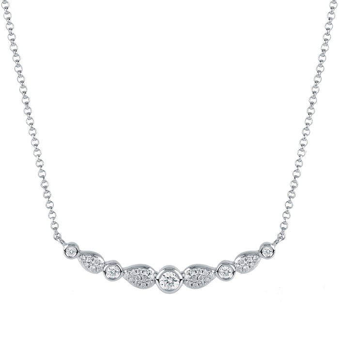 Goldsmiths 9ct White Gold 0.20 Carat Total Weight Diamond Bar pendant