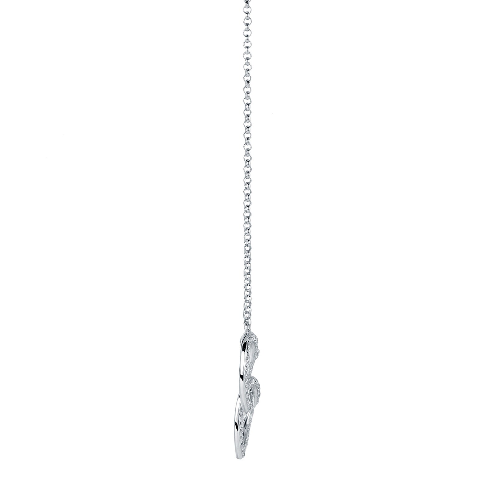 Goldsmiths 9ct White Gold 0.14 Carat Total Weight Diamond Interlocking hearts pendant