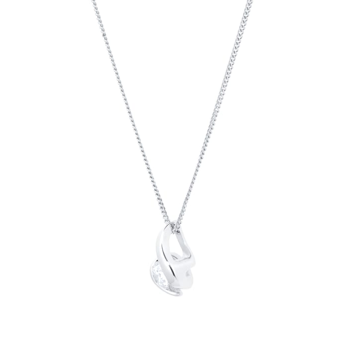 Goldsmiths 9ct White Gold 0.10ct Wrapped In Love Diamond Pendant