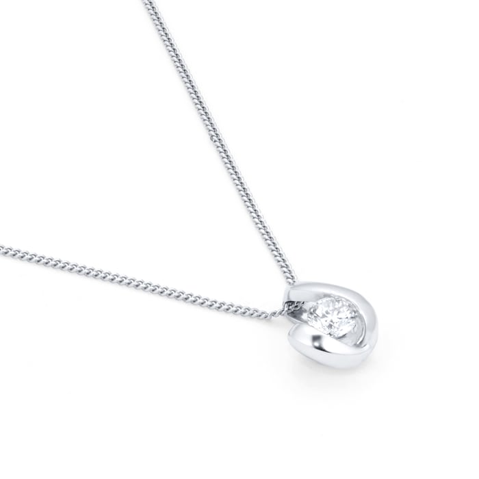 Goldsmiths 9ct White Gold 0.10ct Wrapped In Love Diamond Pendant