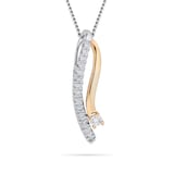 Goldsmiths 9ct Yellow and White Gold 0.10 Carat Total Weight Diamond Pendant