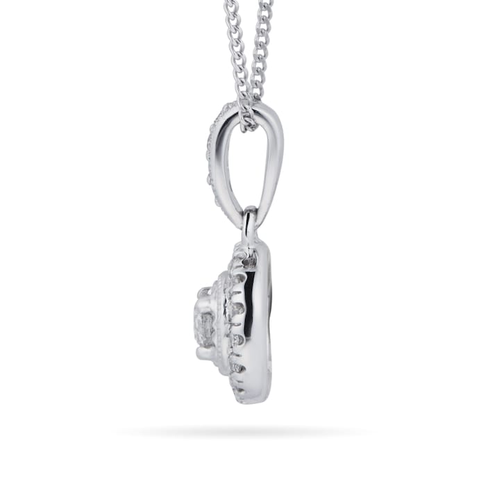 Goldsmiths 9ct White Gold 0.20cttw Diamond Halo Pendant