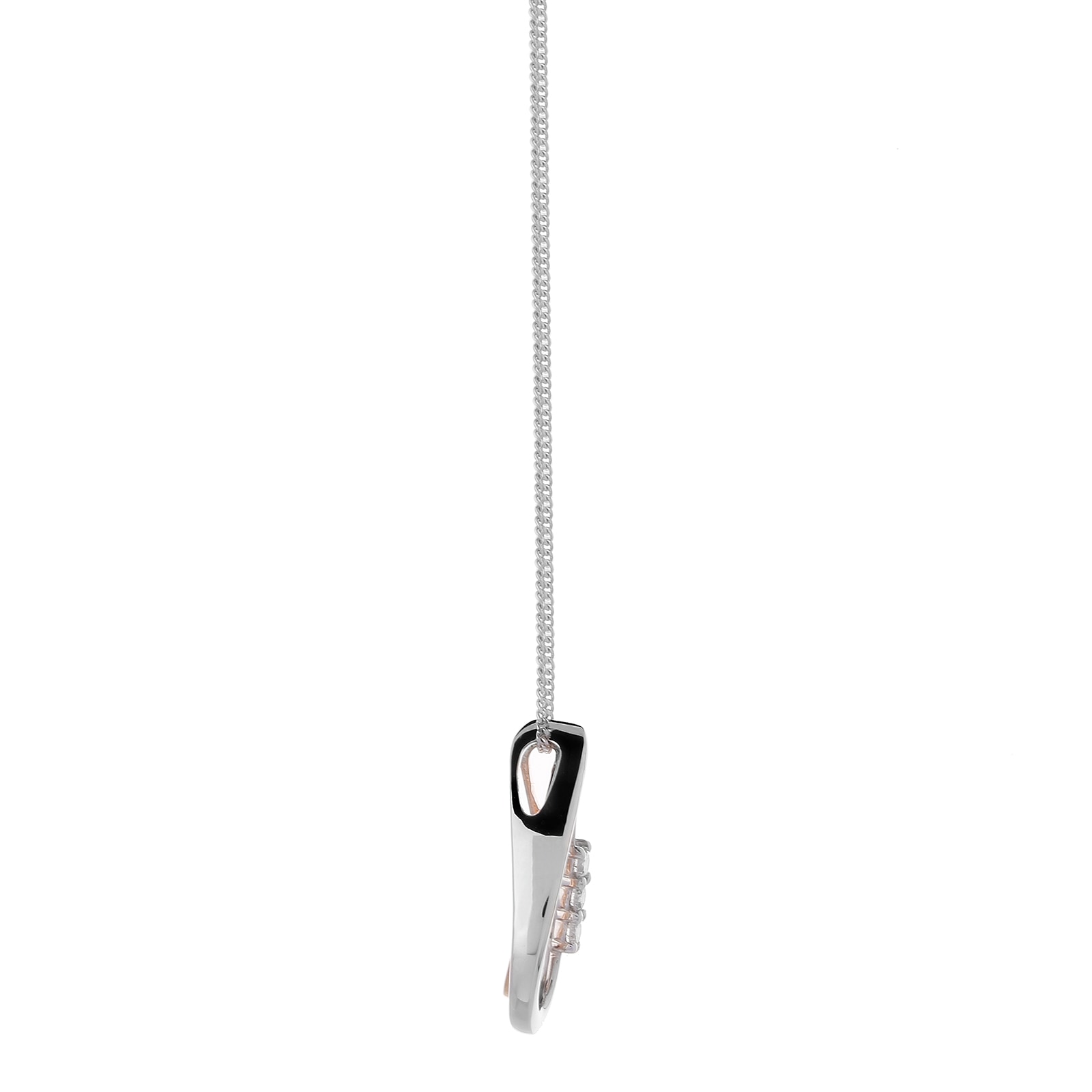 Goldsmiths 9ct White & Rose Gold 0.08ct Teardrop Diamond Pendant Goldsmiths 9ct White & Rose Gold 0.08ct Teardrop Diamond Pendant