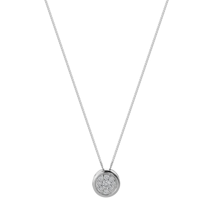 Goldsmiths 9ct White Gold 0.20ct Diamond Round Pendant