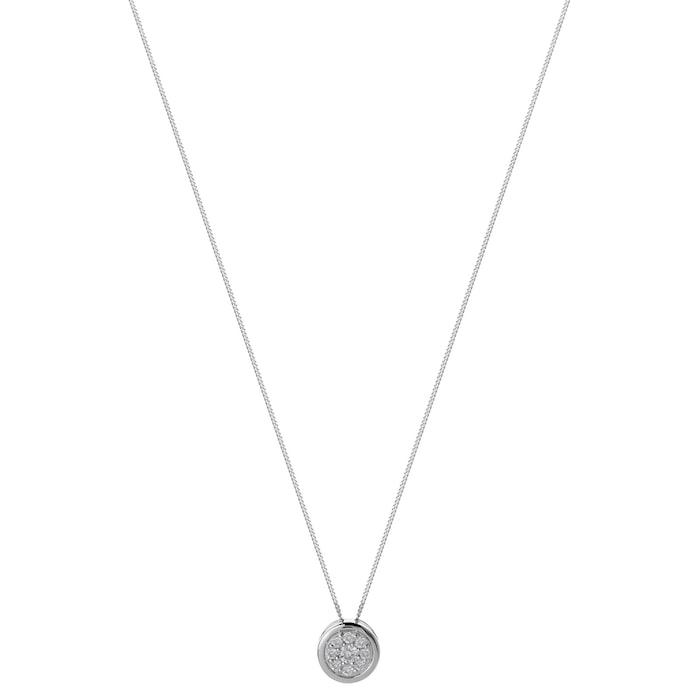 Goldsmiths 9ct White Gold 0.20ct Diamond Round Pendant