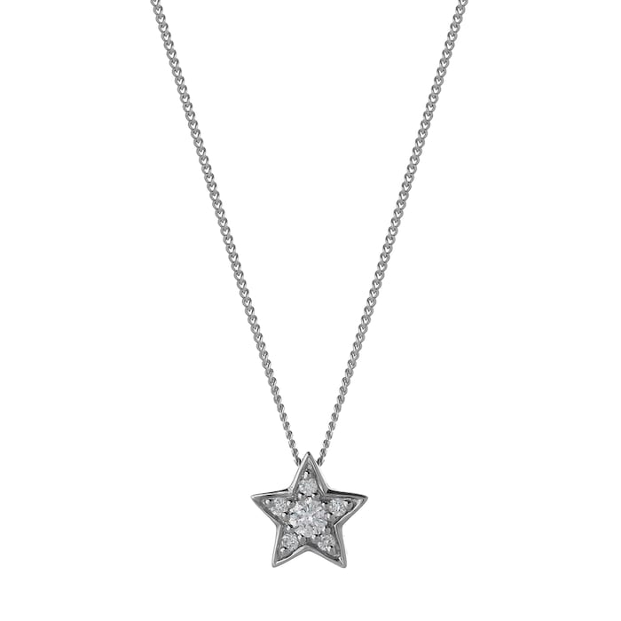 Goldsmiths 9ct White Gold 0.10ct Diamond Star Pendant